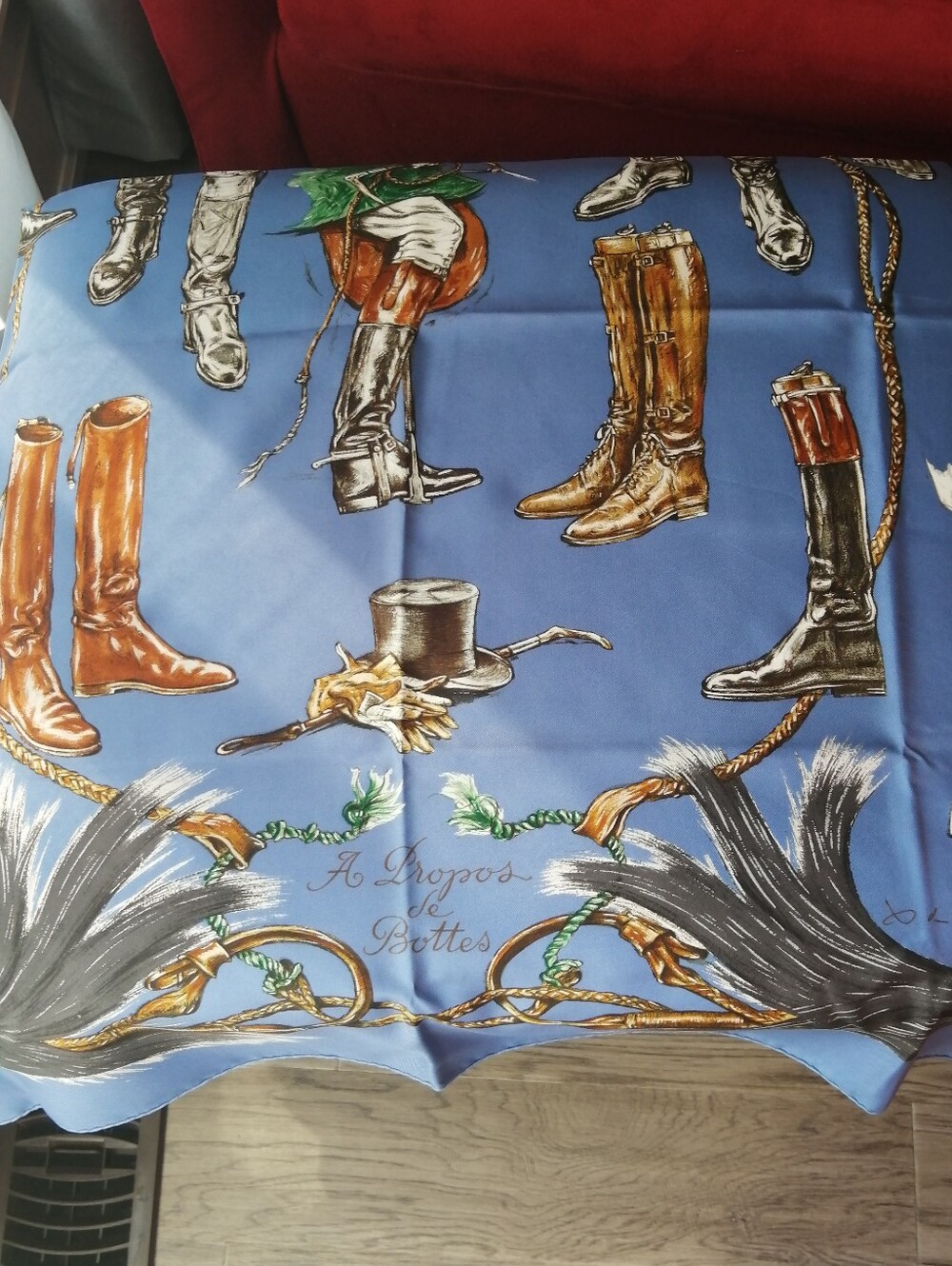 Hermes Silk Scarf Carre 35" A Propos de Bottes